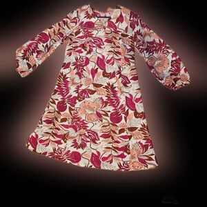 Floral Long Sleeve Dress in Pink